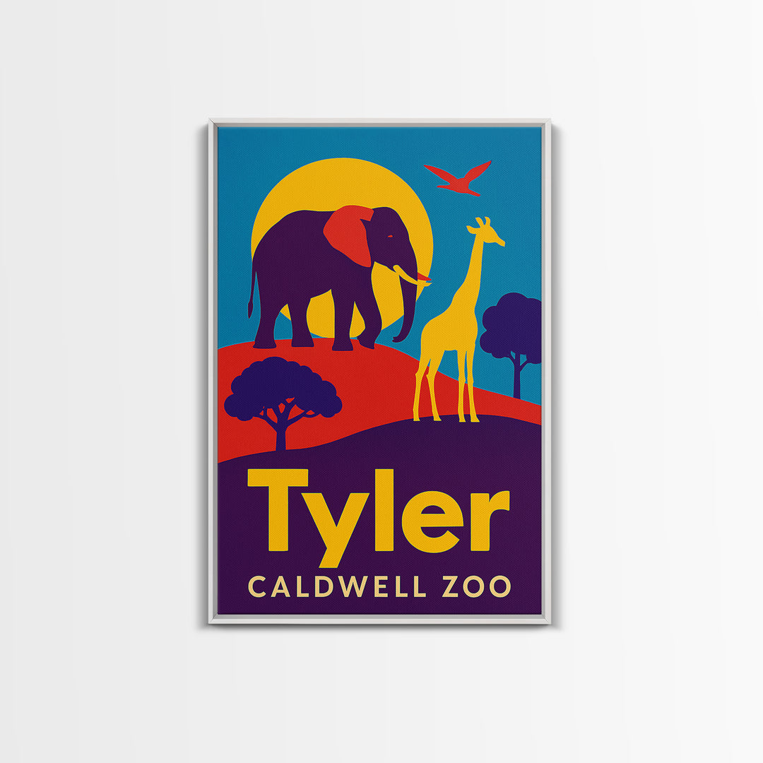 Tyler Travel Poster, Framed Canvas Print, Bold Pop Art Poster, Tyler Wall Art, Modern Wall Decor, Travel Art Print, Travel Wall Art