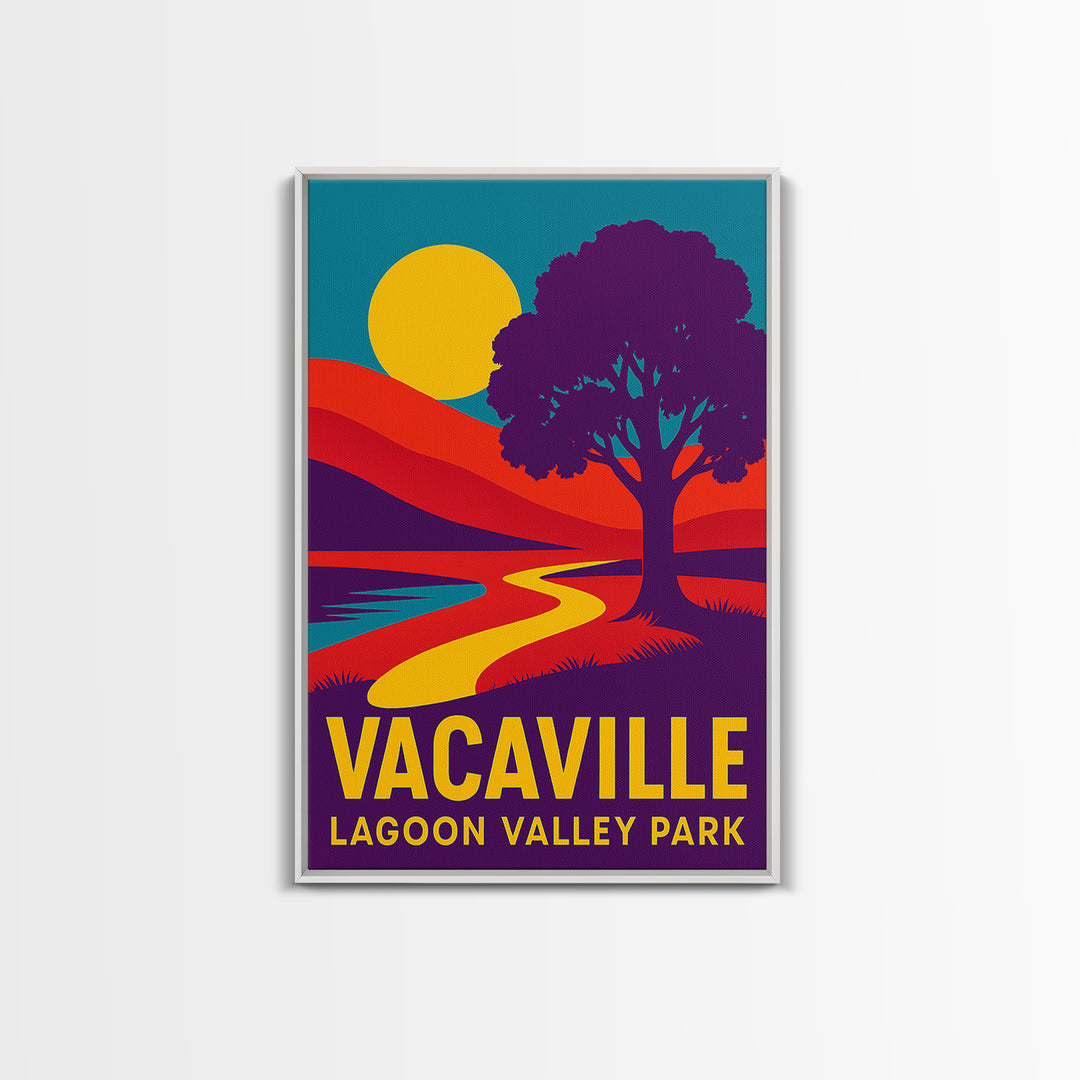 Vacaville Travel Poster, Framed Canvas Print, High Contrast City Poster, Vacaville Poster Print, City Travel Prints, Travel Poster Art