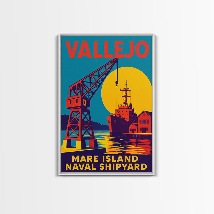 Vallejo California Travel Poster, Canvas Print, Vibrant Retro Travel Art, Vallejo Art Print, Fine Art Print, Wanderlust Decor, Poster Print