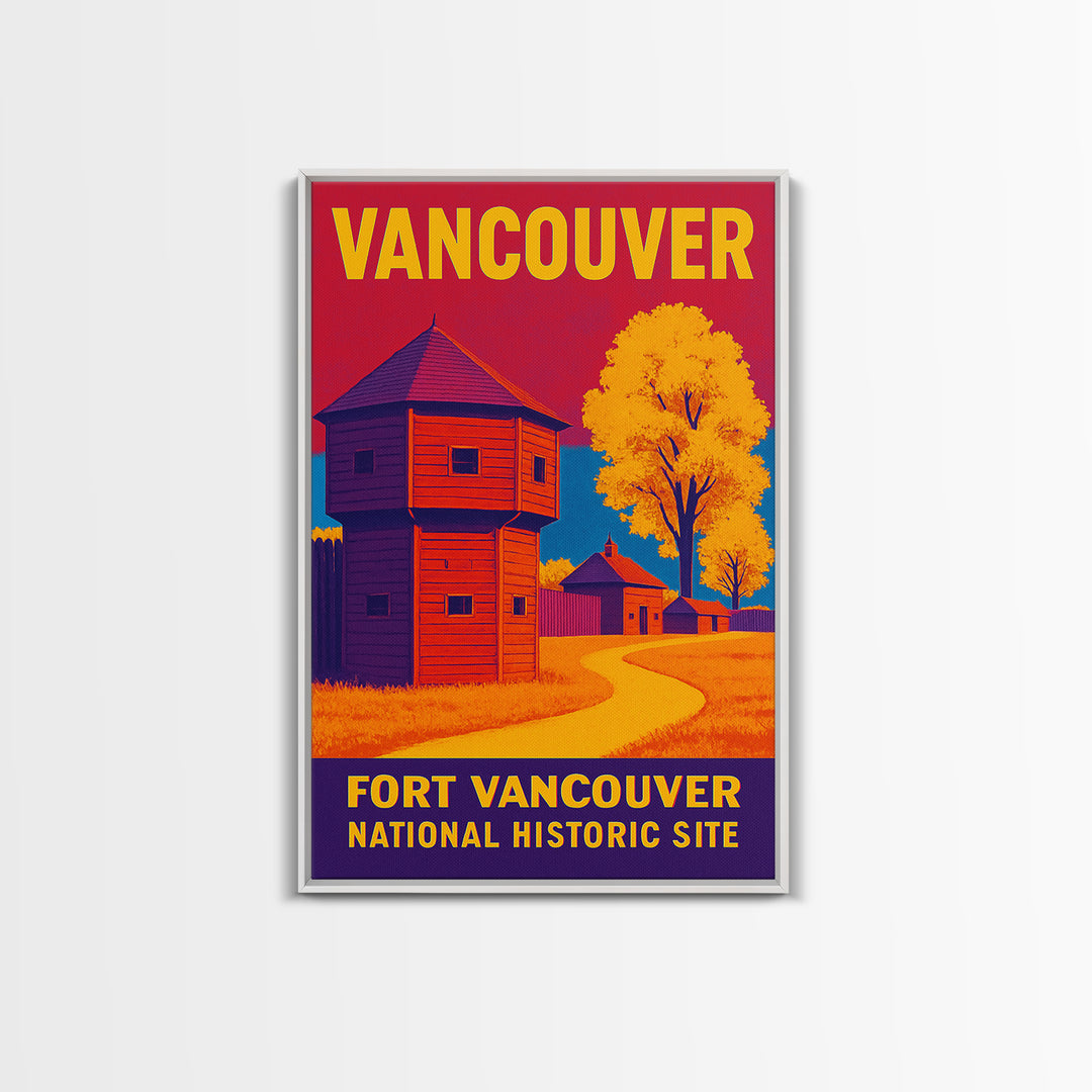 Vancouver Travel Poster, Canvas Print, Bold Pop Art Poster, Vancouver Poster Print, Home Office Decor, Watercolor Skyline Art, Wall Art