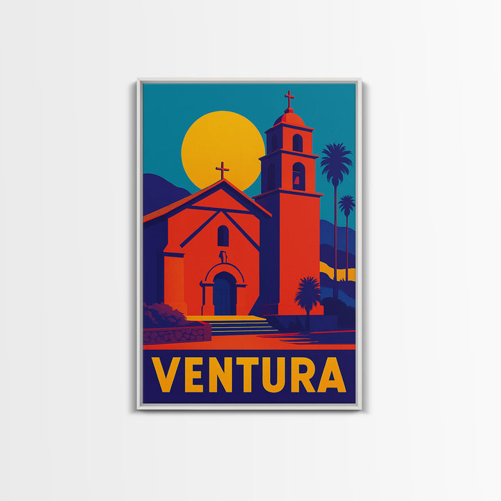 Ventura Travel Poster, Canvas Print, Bold Pop Art Poster, Ventura Wall Art, Gift For Travelers, Vintage City Poster, Vintage City Art