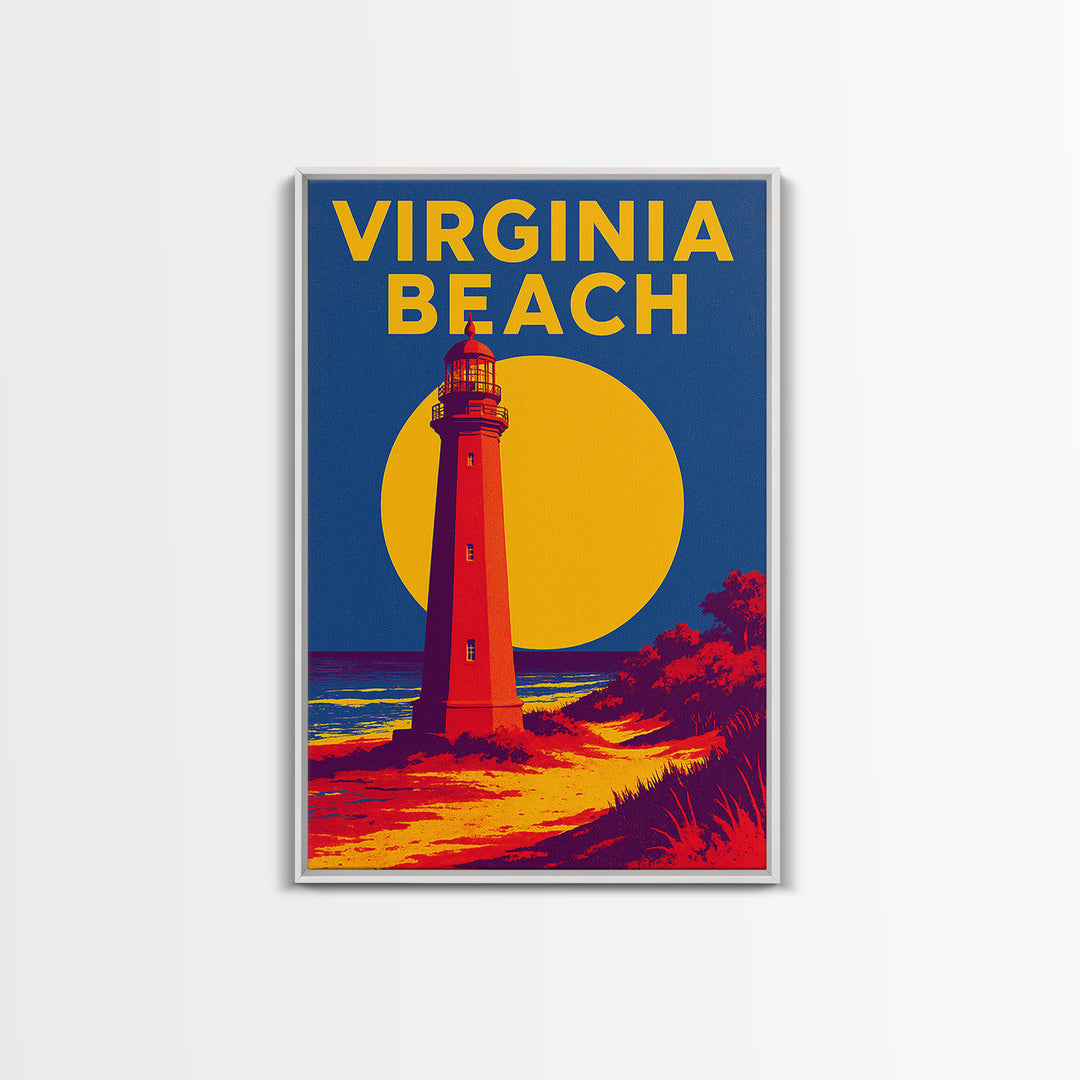 Virginia Beach Travel Poster, Canvas Print, Bold Pop Art Poster, Virginia Beach Poster Print, City Illustration, Wanderlust Decor