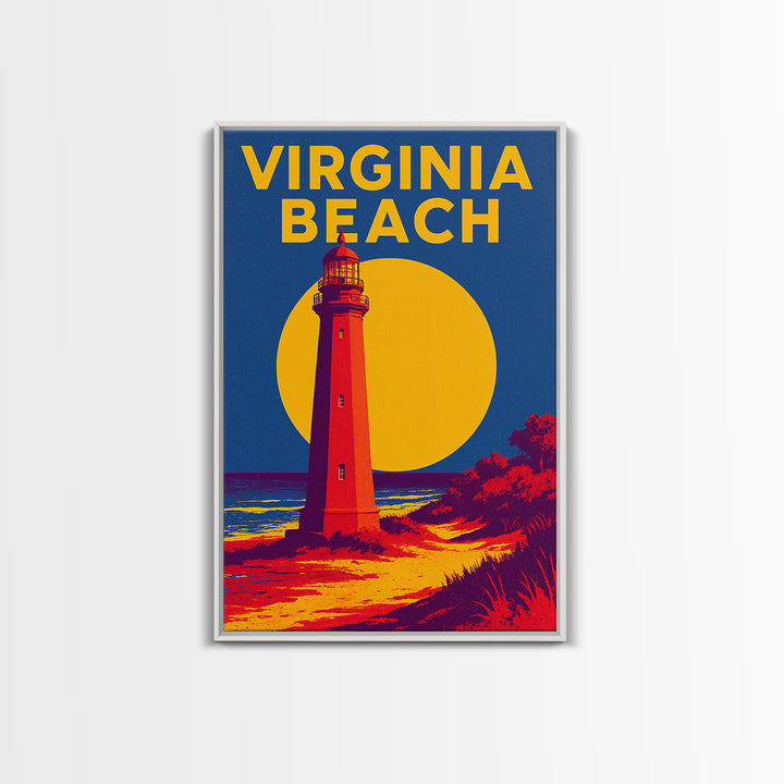 Virginia Beach Travel Poster, Canvas Print, Bold Pop Art Poster, Virginia Beach Poster Print, City Illustration, Wanderlust Decor