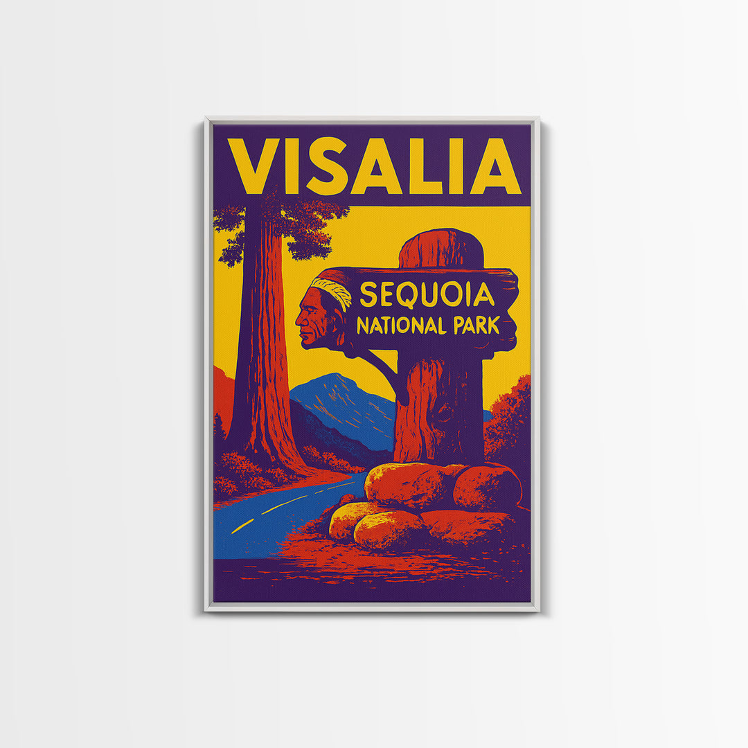 Visalia California Travel Poster, Canvas Print, High Contrast City Poster, Visalia Poster Print, Vintage City Art, Living Room Wall Art