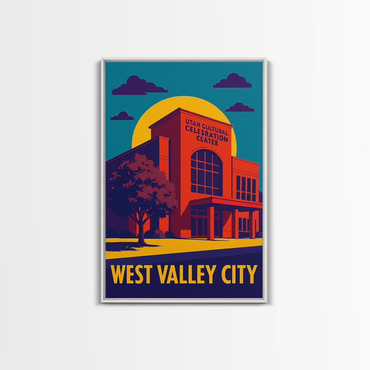 West Valley City Utah Travel Poster, Canvas Print, Colorful Graphic Wall Art, West Valley City Art Print, Travel Wall Art, Travel Art