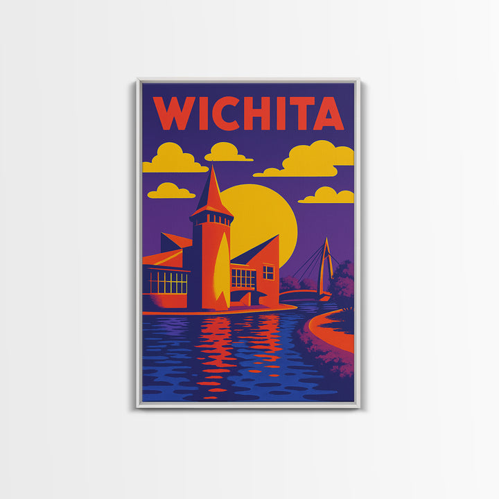 Wichita Travel Poster, Canvas Print, High Contrast City Poster, Wichita City Art, Vintage Travel Art, Travel Wall Art, Fine Art Print