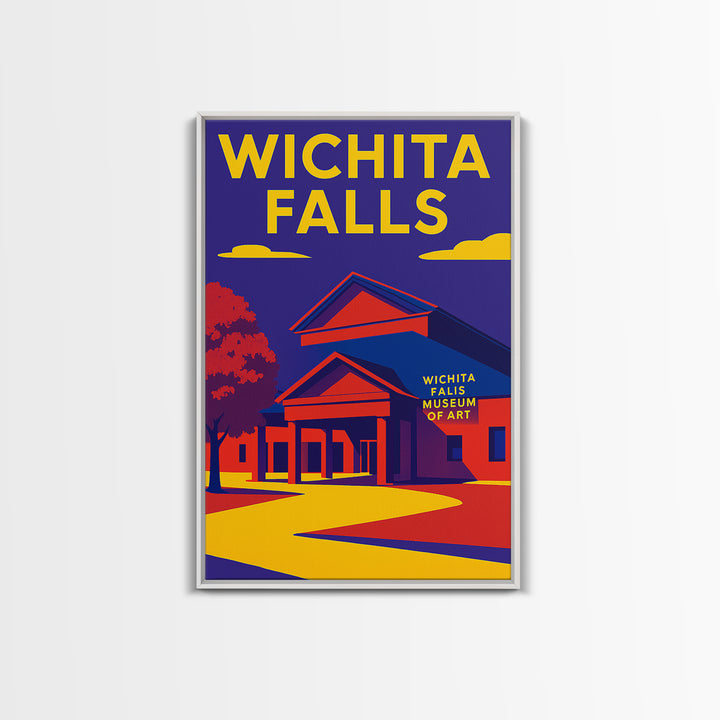Wichita Falls Texas Travel Poster, Canvas Print, Vibrant Retro Travel Art, Wichita Falls Art Print, Vintage Travel Art, City Art Print