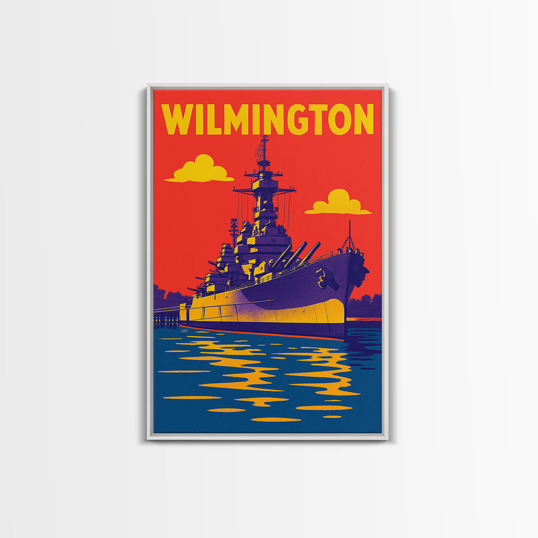 Wilmington North Carolina Travel Poster, Canvas Print, Bold Pop Art Poster, Wilmington Travel Art, Vintage Travel Print, Vintage City Poster