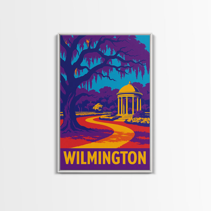 Wilmington Travel Poster, Framed Canvas Print, High Contrast City Poster, Wilmington Poster Print, Fine Art Print, Travel Art Print