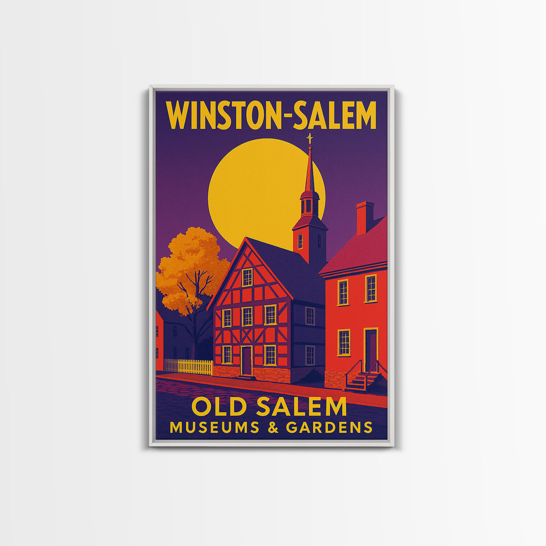 Winston Salem North Carolina Travel Poster, Canvas Print, High Contrast City Poster, Winston Salem Poster Print, Wall Decor, Wall Art