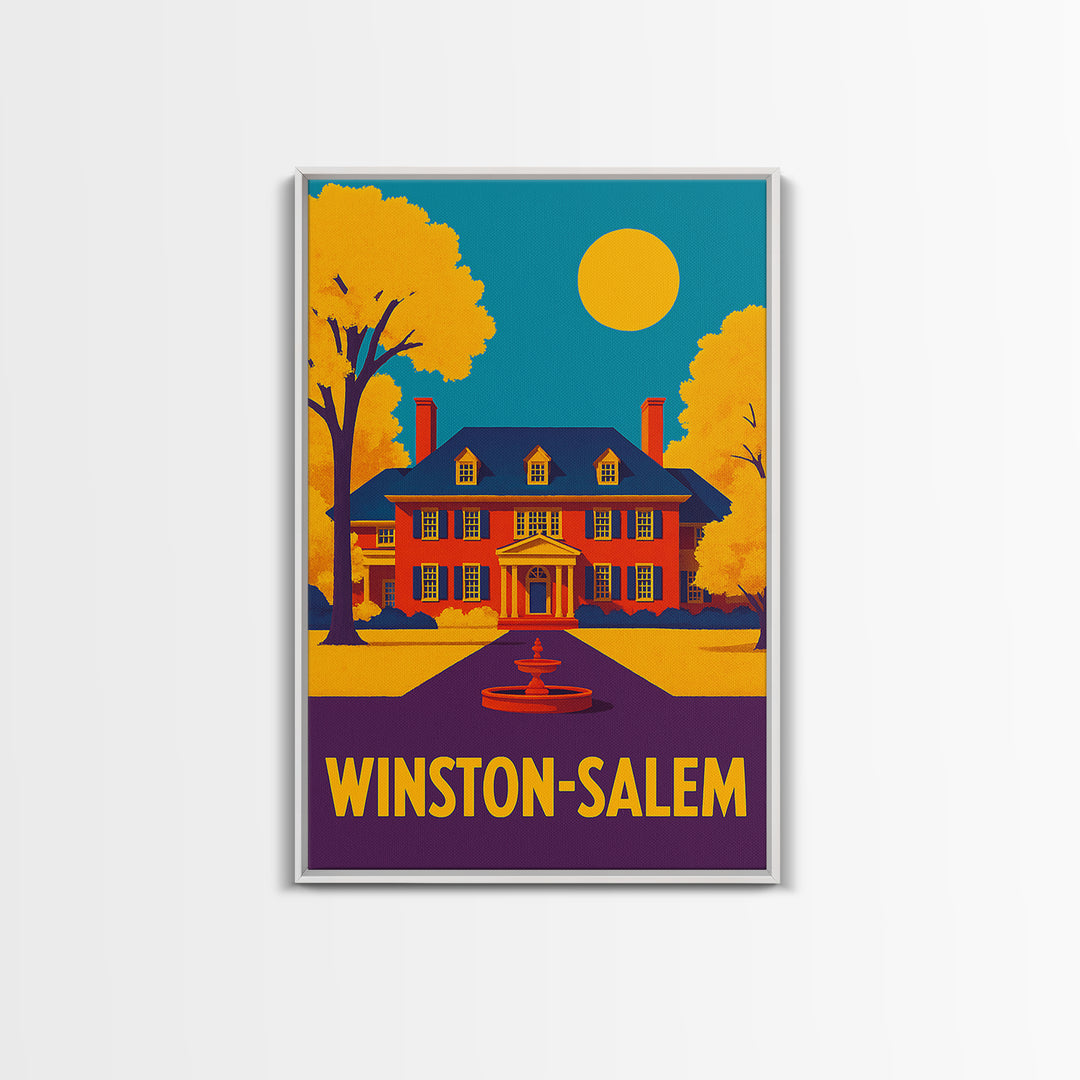 Winston Salem Travel Poster, Canvas Print, Colorful Graphic Wall Art, Winston Salem Travel Art, Travel Poster Set, Modern Wall Decor