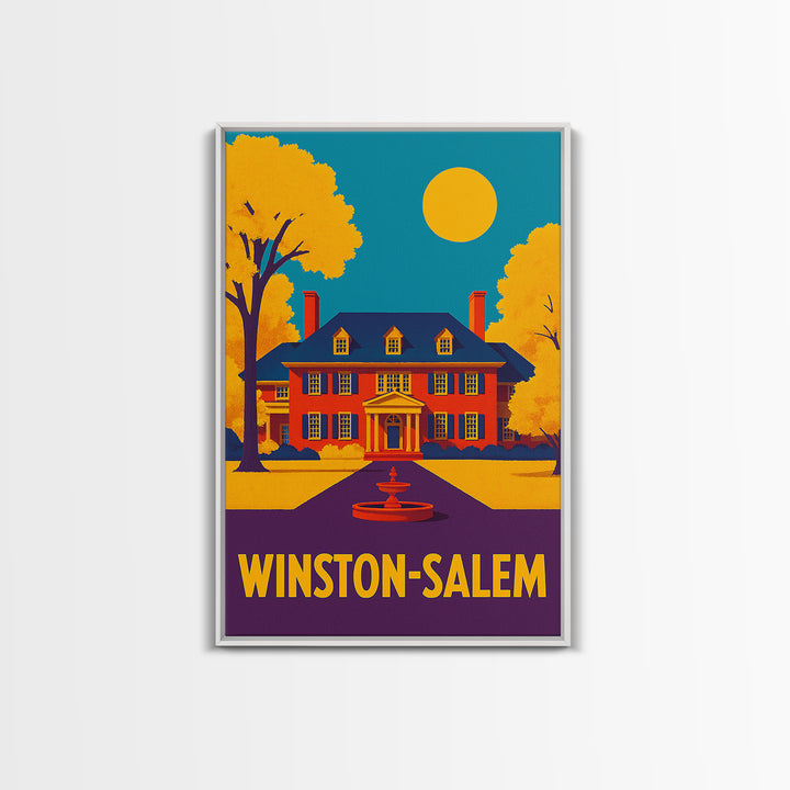 Winston Salem Travel Poster, Canvas Print, Colorful Graphic Wall Art, Winston Salem Travel Art, Travel Poster Set, Modern Wall Decor