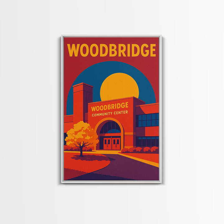 Woodbridge Virginia Travel Poster, Canvas Print, High Contrast City Poster, Woodbridge Art Print, City Illustration, Mid Century Wall Art