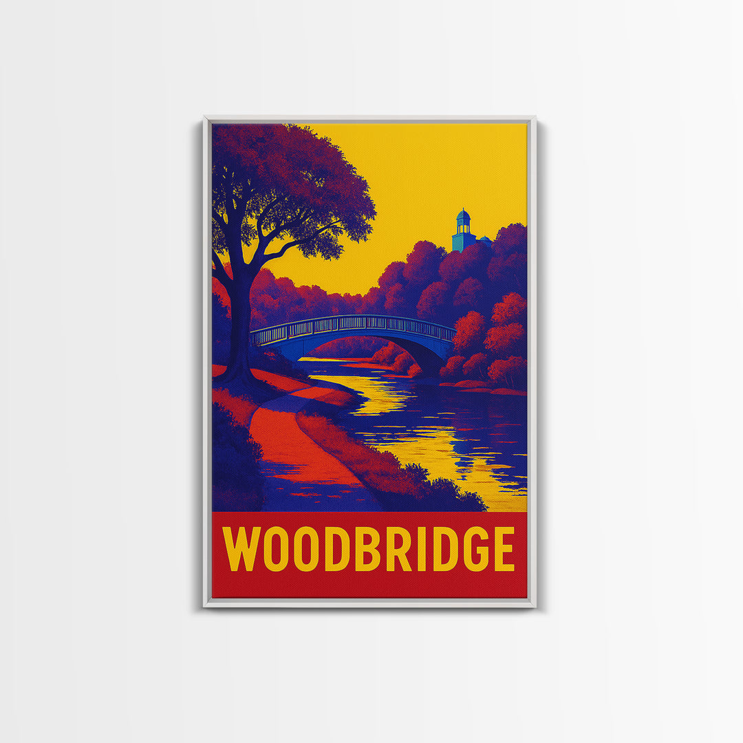 Woodbridge Travel Poster, Canvas Print, Bold Pop Art Poster, Woodbridge Poster Print, Vintage City Poster, Vintage City Art, Poster Art