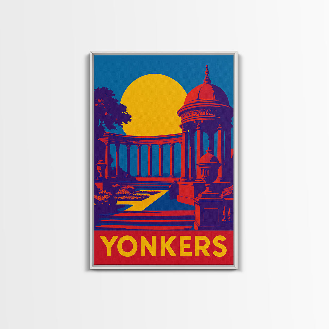 Yonkers New York Travel Poster, Canvas Print, Bold Pop Art Poster, Yonkers Wall Art, Poster Art, Vintage City Poster, Vintage City Art