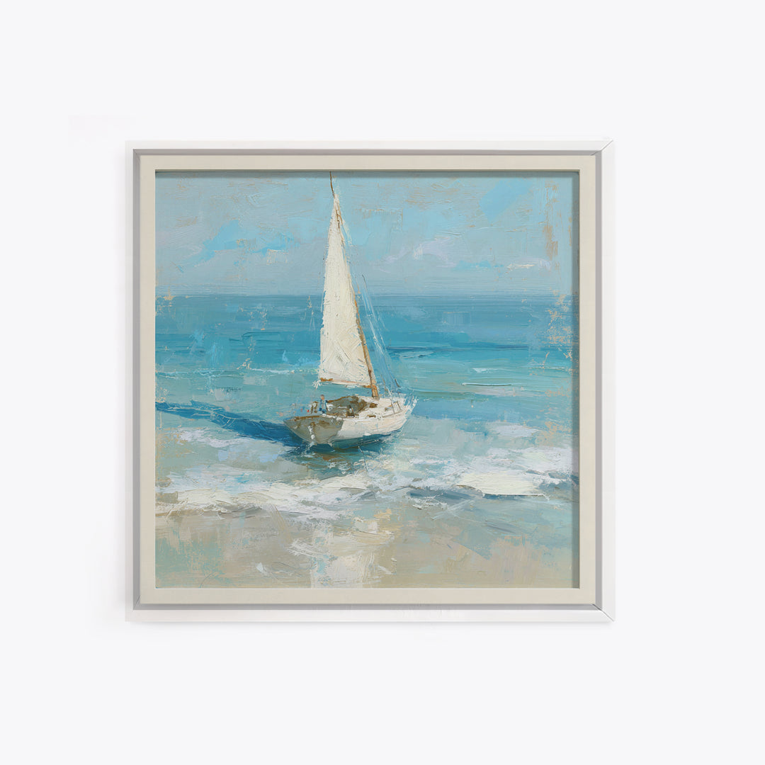 Sailboat on a Breezy Summer Horizon Canvas Print, Patio Art, Outdoor Wall Decor, Patio Decor, Fine Art, Outdoor, Yard Decor, PAT-1x1-15