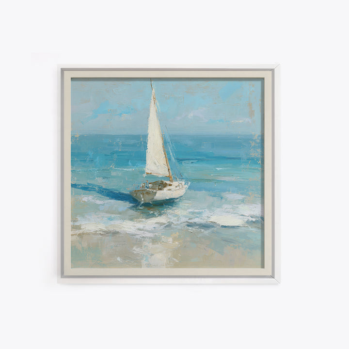 Sailboat on a Breezy Summer Horizon Canvas Print, Patio Art, Outdoor Wall Decor, Patio Decor, Fine Art, Outdoor, Yard Decor, PAT-1x1-15