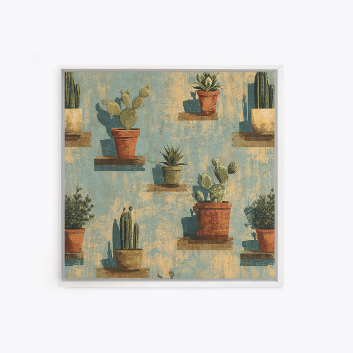 Cactus and Agave Framed Canvas Print, Patio Art, Patio Decor, Fine Art, Outdoor, Gallery Decor, Neutral Decor, Modern Decor, PAT-1x1-52