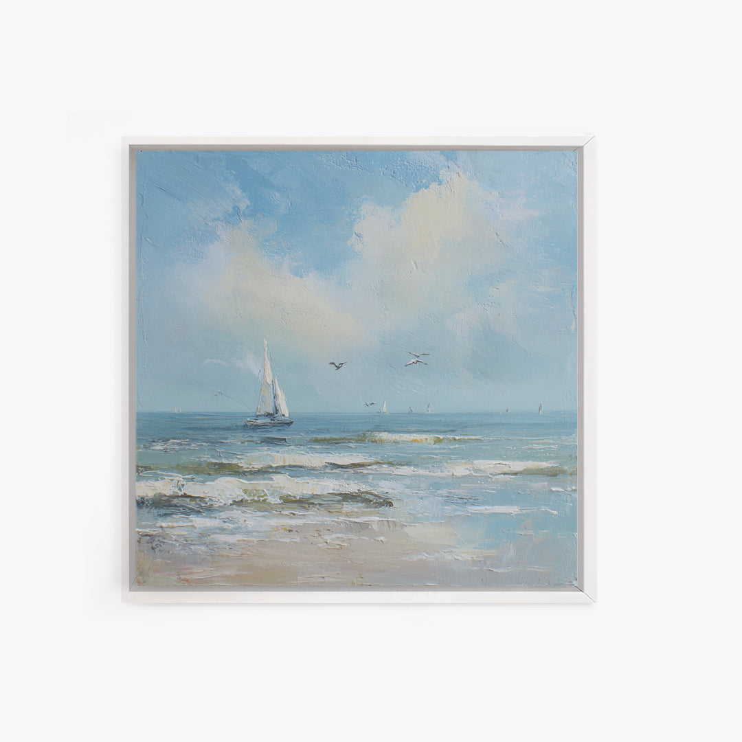 Sailboat on a Breezy Summer Horizon Canvas Print, Patio Art, Boho Decor, Patio Decor, Fine Art, Outdoor, Outdoor Decor, PAT-1x1-87