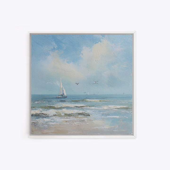 Sailboat on a Breezy Summer Horizon Canvas Print, Patio Art, Boho Decor, Patio Decor, Fine Art, Outdoor, Outdoor Decor, PAT-1x1-87