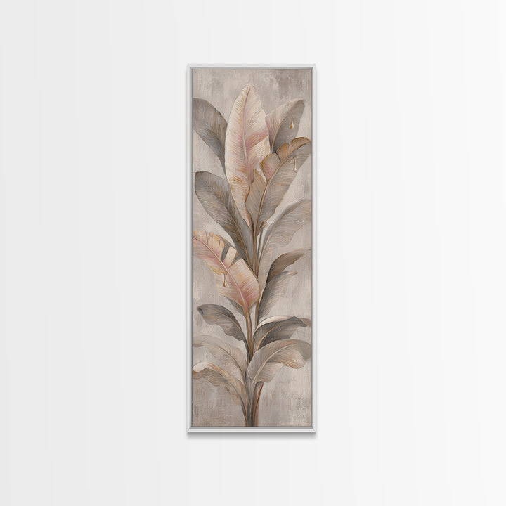 Banana Leaves with Rain Drop Details Canvas Print, Patio Art, Patio Decor, Fine Art, Outdoor, Gallery Decor, Neutral Decor, PAT-1x3-100