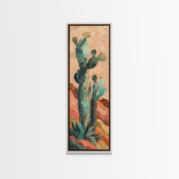 Cactus and Agave Canvas Print, Patio Art, Outdoor Decor, Patio Decor, Fine Art, Outdoor, Bar Art, Coastal Wall Decor, PAT-1x3-40