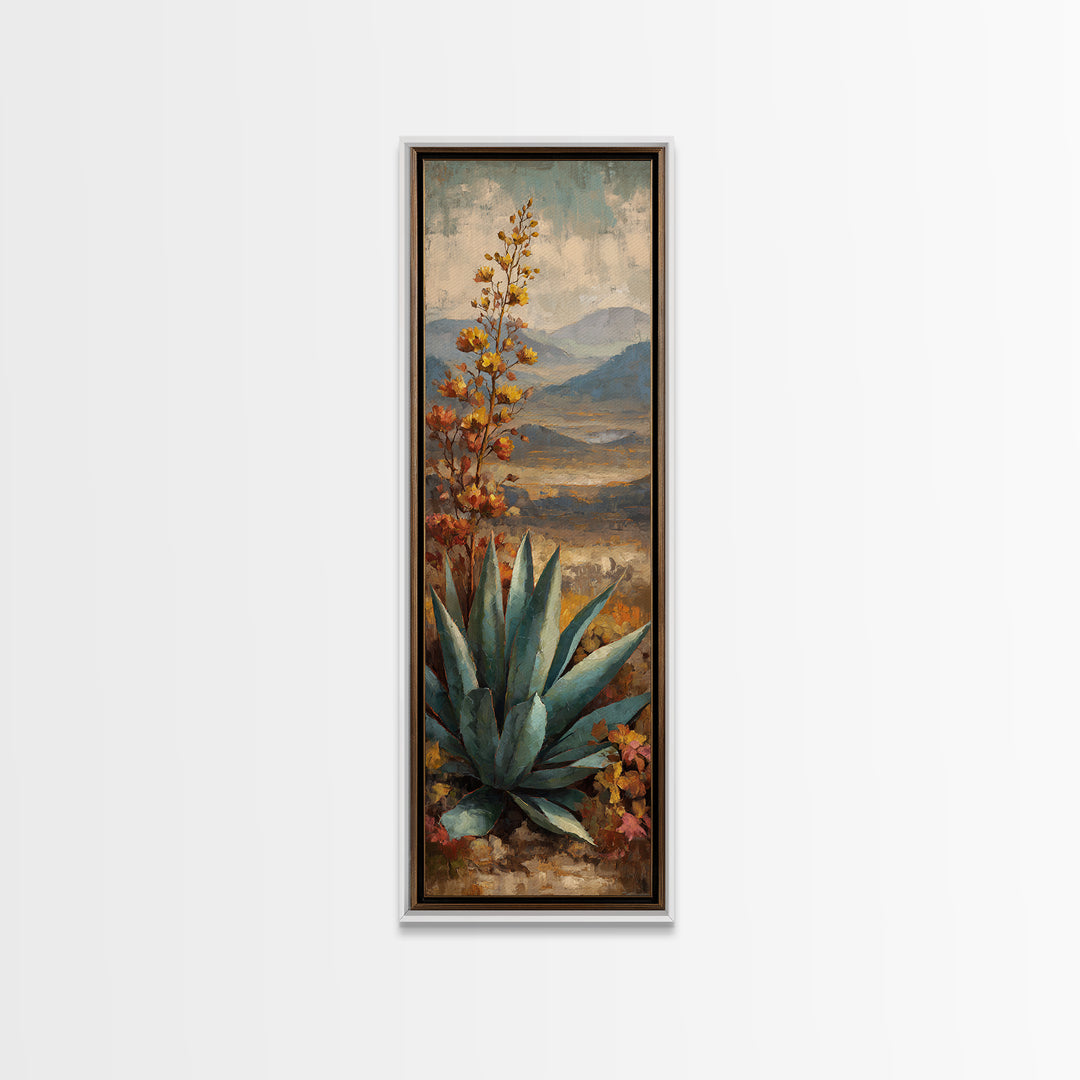 Desert Patio Agave and Bougainvillea Canvas Print, Patio Art, Family Wall Art, Patio Decor, Fine Art, Outdoor, Room Decor, PAT-1x3-5