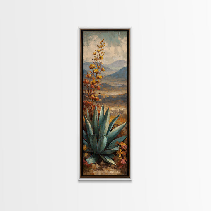 Desert Patio Agave and Bougainvillea Canvas Print, Patio Art, Family Wall Art, Patio Decor, Fine Art, Outdoor, Room Decor, PAT-1x3-5