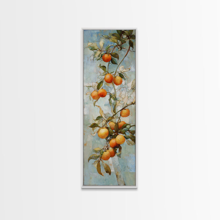Orange Tree Branch Framed Canvas Print, Patio Art, Yard Decor, Patio Decor, Fine Art, Outdoor, Luxury Decor, Art Print, PAT-1x3-58