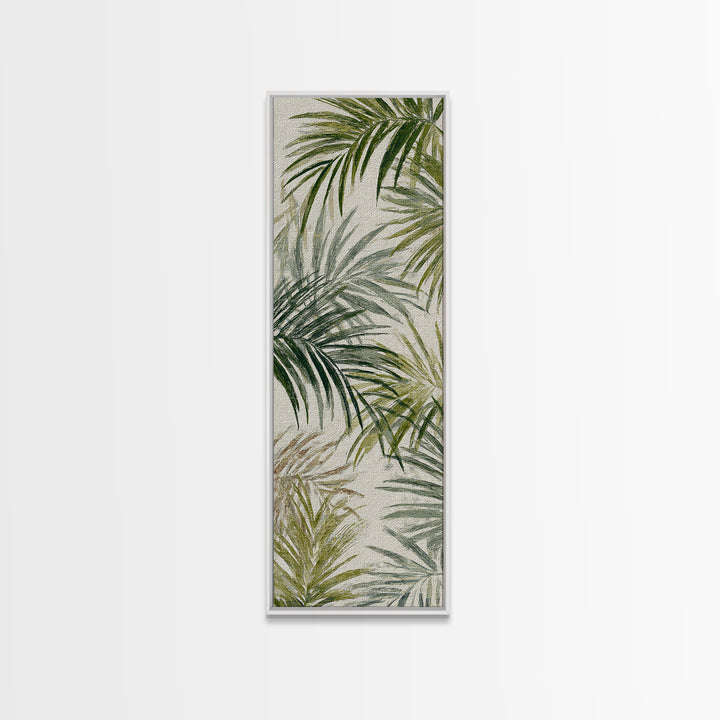 Tropical Palm Fronds Framed Canvas Print, Patio Art, Textured Painting, Patio Decor, Fine Art, Outdoor, Outdoor Wall Art, PAT-1x3-61
