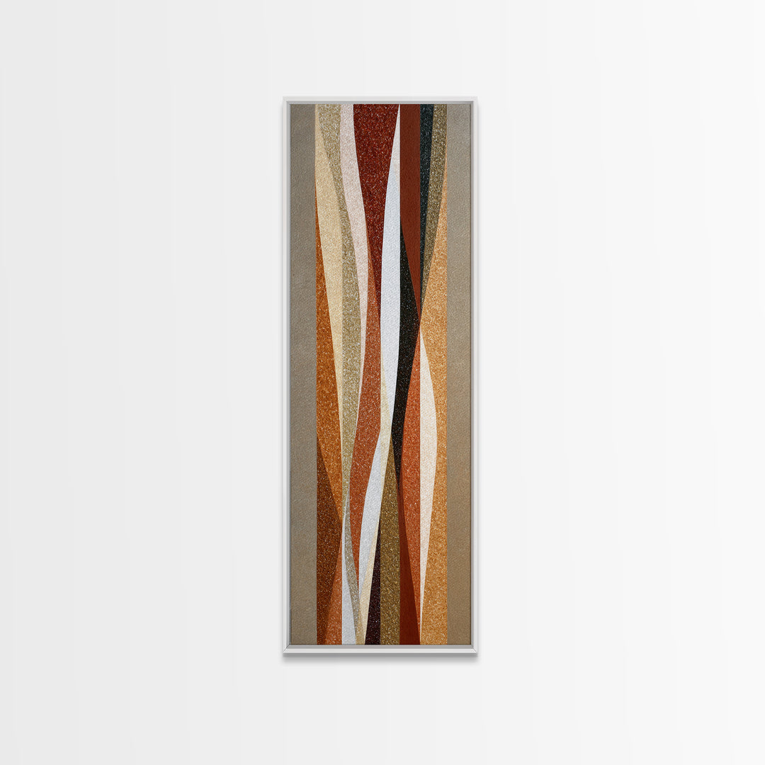 Warm Geometric Tile Pattern Framed Canvas Print, Patio Art, Outdoor Wall Art, Patio Decor, Fine Art, Outdoor, Porch Decor, PAT-1x3-84