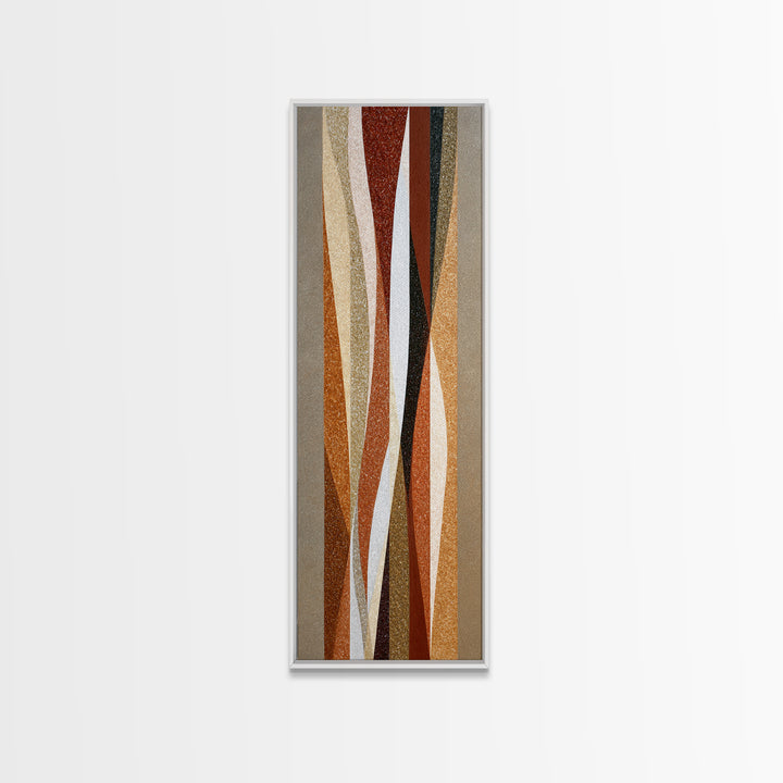 Warm Geometric Tile Pattern Framed Canvas Print, Patio Art, Outdoor Wall Art, Patio Decor, Fine Art, Outdoor, Porch Decor, PAT-1x3-84