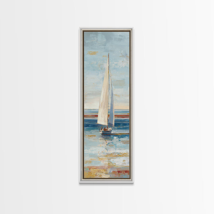 Sailboat on a Breezy Summer Horizon Canvas Print, Patio Art, Family Wall Art, Patio Decor, Fine Art, Outdoor, Room Decor, PAT-1x3-99