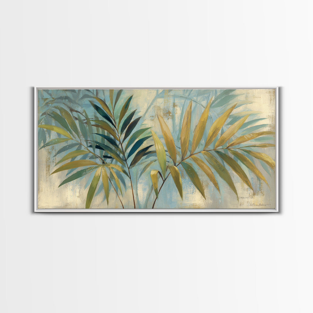Tropical Palm Fronds Canvas Print, Patio Art, Wall Art, Patio Decor, Oil Painting, Outdoor, Outdoor Wall Decor, Floral Wall Art, PAT-2x1-21