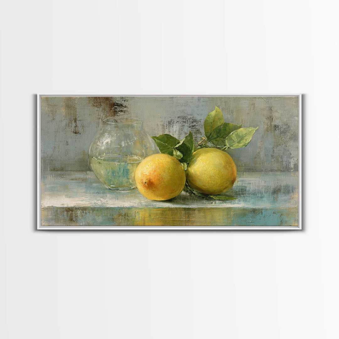 Outdoor Citrus Still Life Canvas Print, Patio Art, Garden Decor, Patio Decor, Fine Art, Outdoor, Beach Art, Beach House Decor, PAT-2x1-49