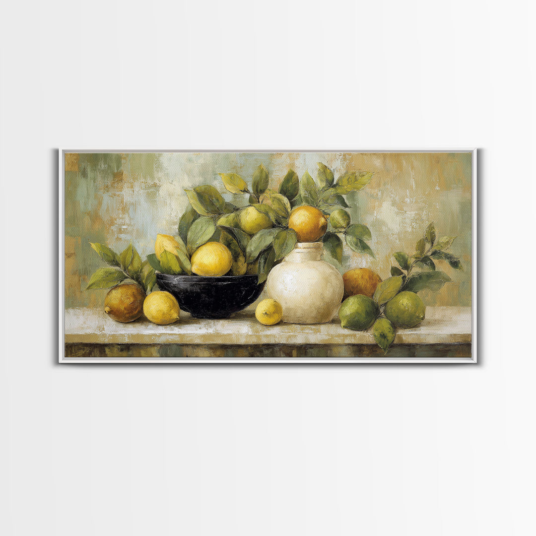Outdoor Citrus Still Life Canvas Print, Patio Art, Garden Decor, Patio Decor, Fine Art, Outdoor, Beach Art, Beach House Decor, PAT-2x1-73