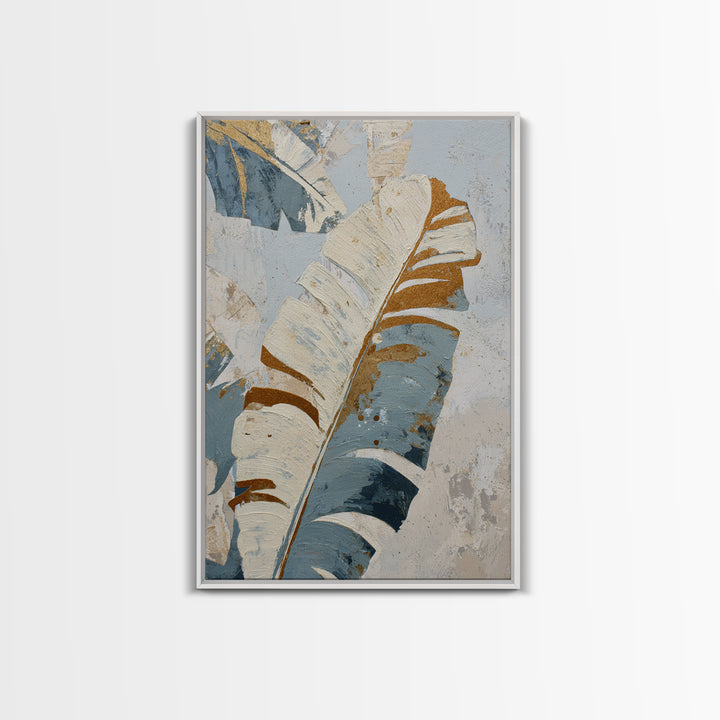 Banana Leaves with Rain Drop Details Framed Canvas Print, Patio Art, Patio Cushions, Patio Decor, Outdoor, Luxury Decor, PAT-2x3-24