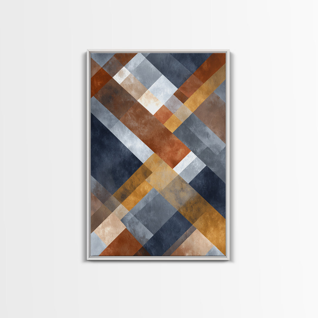 Warm Geometric Tile Pattern Canvas Print, Patio Art, Mixed Media Art, Patio Decor, Abstract Art, Outdoor, Art Print, Room Decor, PAT-2x3-32