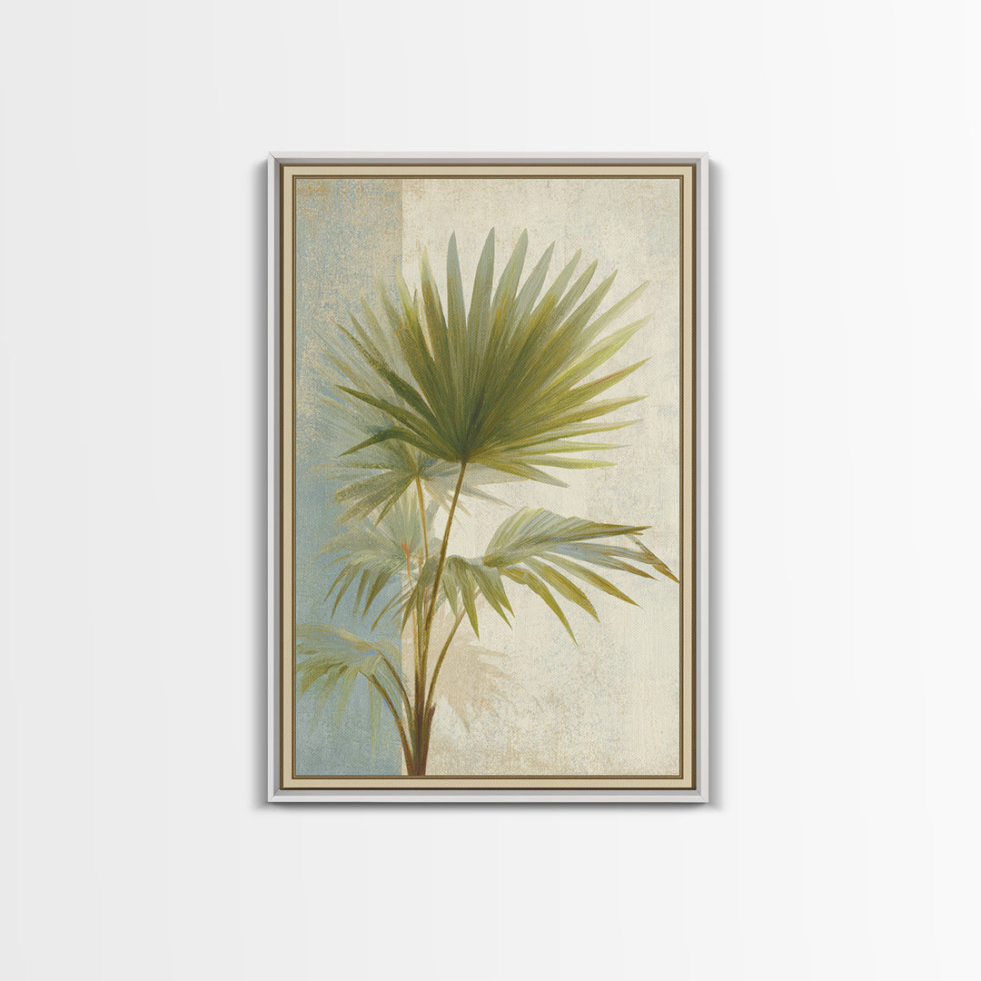 Tropical Palm Fronds Canvas Print, Patio Art, Floral Wall Art, Patio Decor, Oil Painting, Outdoor, Mixed Media Art, PAT-2x3-81