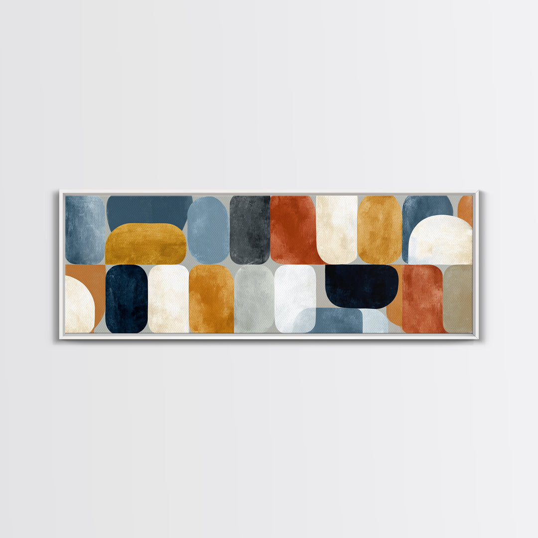 Warm Geometric Tile Pattern Canvas Print, Patio Art, Beach Art, Patio Decor, Abstract Art, Outdoor, Neutral Decor, Modern Decor, PAT-3x1-16
