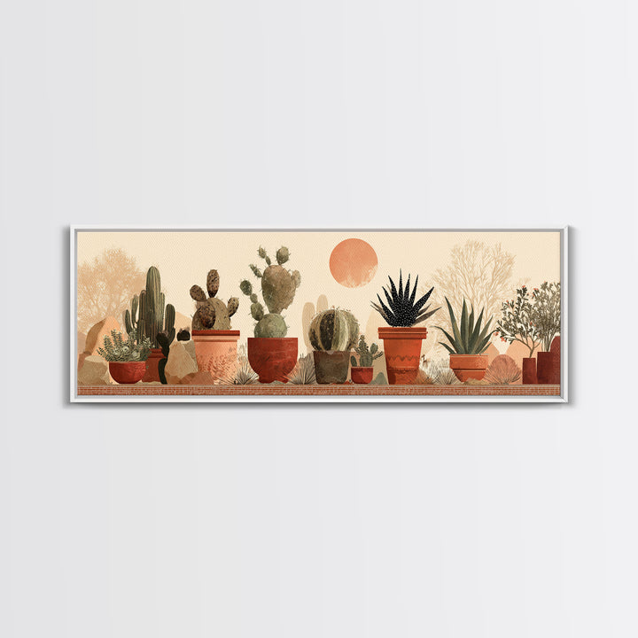 Cactus and Agave Canvas Print, Patio Art, Mixed Media Art, Patio Decor, Fine Art, Outdoor, Art Print, Room Decor, PAT-3x1-20
