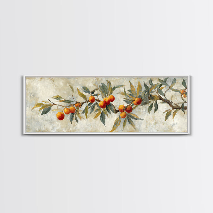 Orange Tree Branch Canvas Print, Patio Art, Garden Art, Patio Decor, Oil Painting, Outdoor, Beach House Decor, Porch Decor, PAT-3x1-38