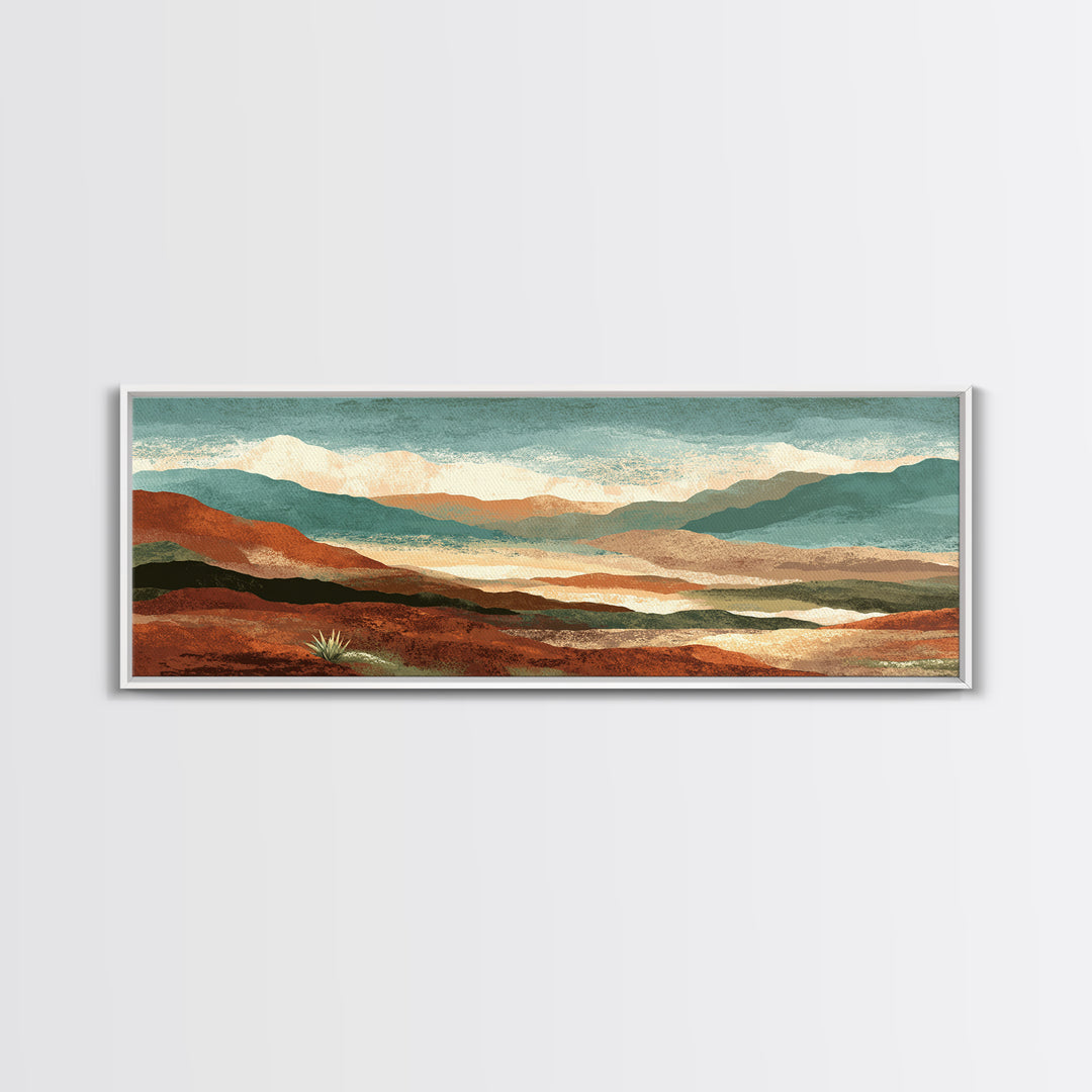 Desert Patio Agave and Bougainvillea Framed Canvas Print, Patio Art, Porch Decor, Patio Decor, Outdoor, Fine Art Print, PAT-3x1-57