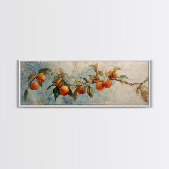 Orange Tree Branch Canvas Print, Patio Art, Western Decor, Patio Decor, Fine Art, Outdoor, Floral Art, Lake House Decor, PAT-3x1-86