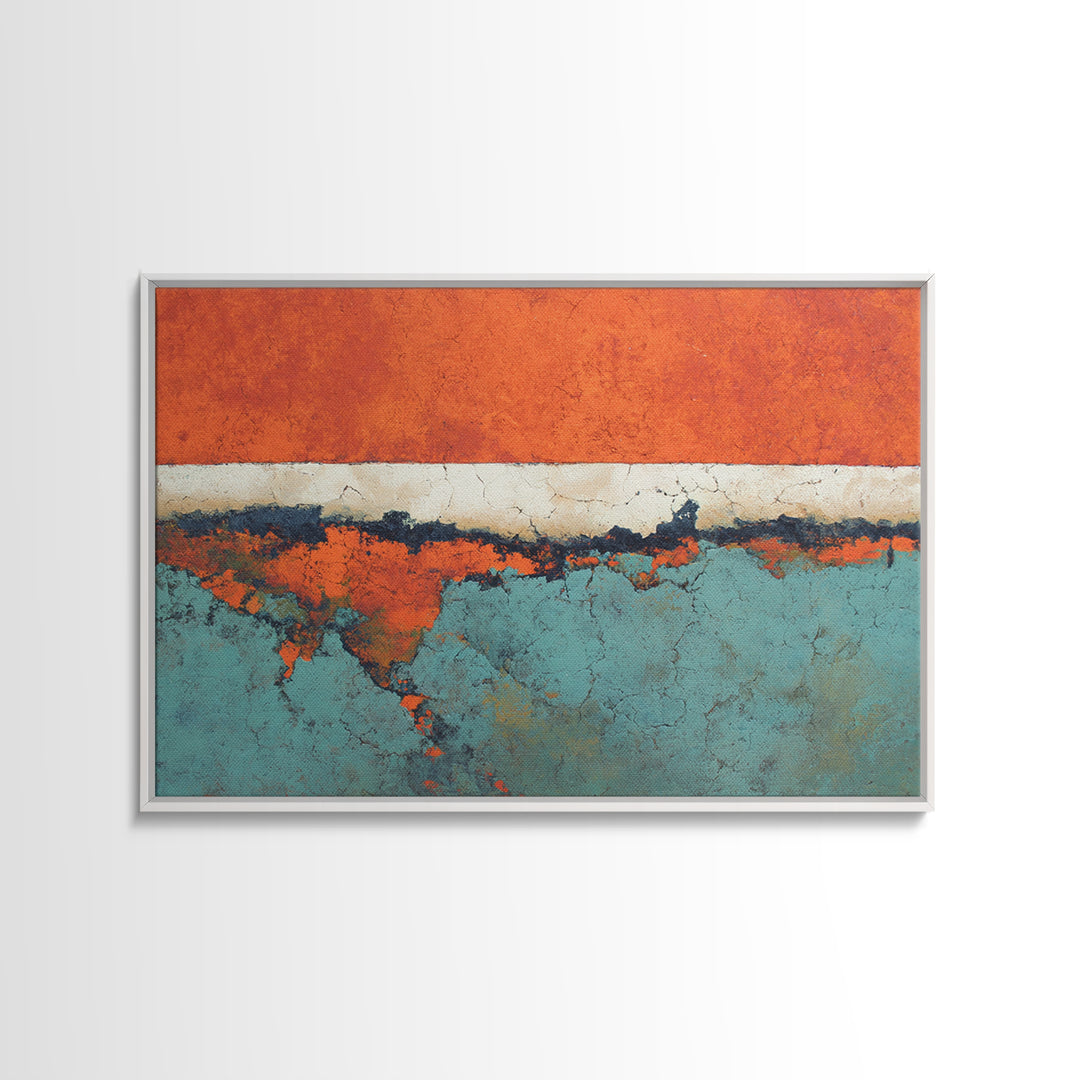 Bright Coral and Turquoise Abstract for Outdoors Canvas Print, Patio Art, Floral Wall Art, Patio Decor, Abstract Art, Outdoor, PAT-3x2-16
