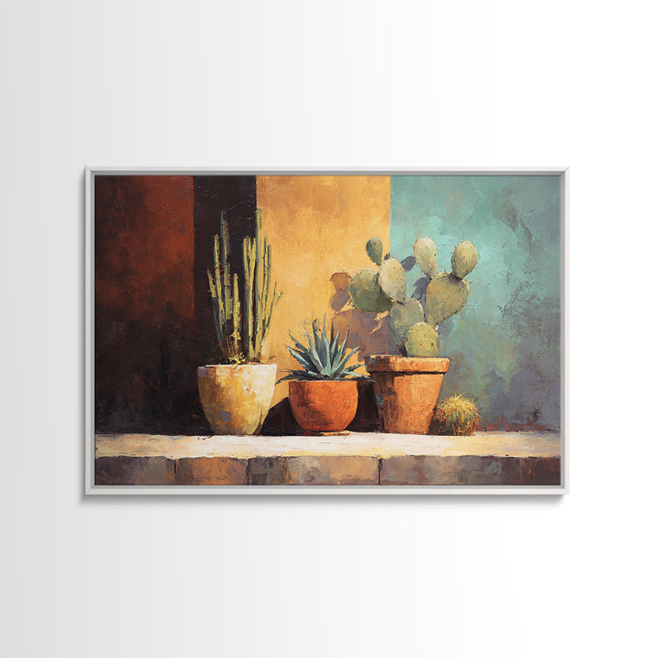 Cactus and Agave Canvas Print, Patio Art, Coastal Wall Decor, Patio Decor, Fine Art, Outdoor, Gallery Decor, Neutral Decor, PAT-3x2-32