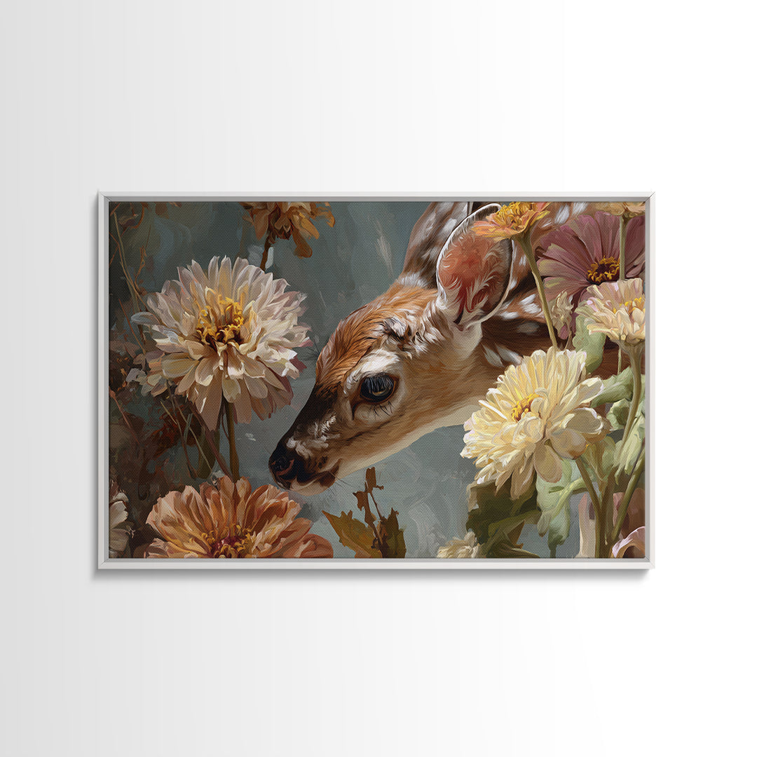 Butterfly Garden with Zinnias and Daisies Framed Canvas Print, Patio Art, Floral Art, Patio Decor, Fine Art, Outdoor, PAT-3x2-41