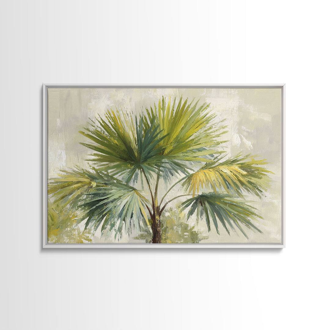 Tropical Palm Fronds Framed Canvas Print, Patio Art, Beach Art, Patio Decor, Fine Art, Outdoor, Neutral Decor, Modern Decor, PAT-3x2-5