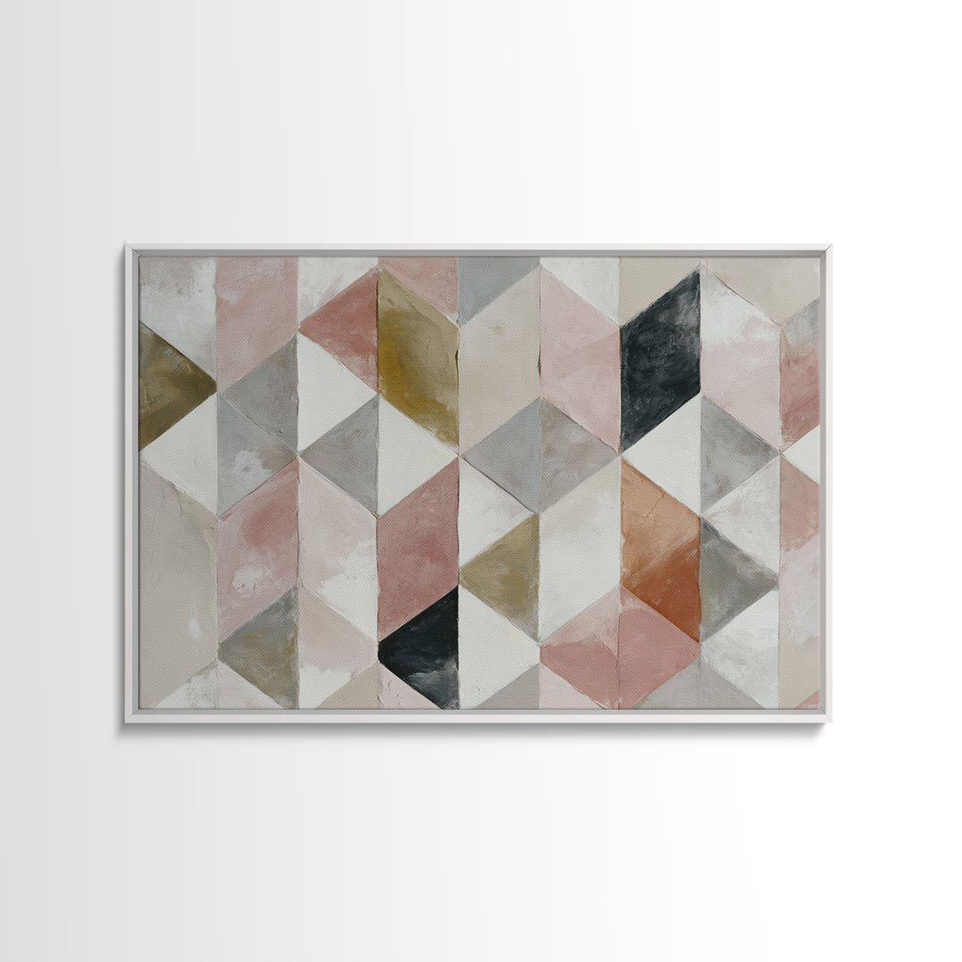 Warm Geometric Tile Pattern Canvas Print, Patio Art, Bar Art, Patio Decor, Fine Art, Outdoor, Outdoor Art, Gallery Decor, PAT-3x2-52