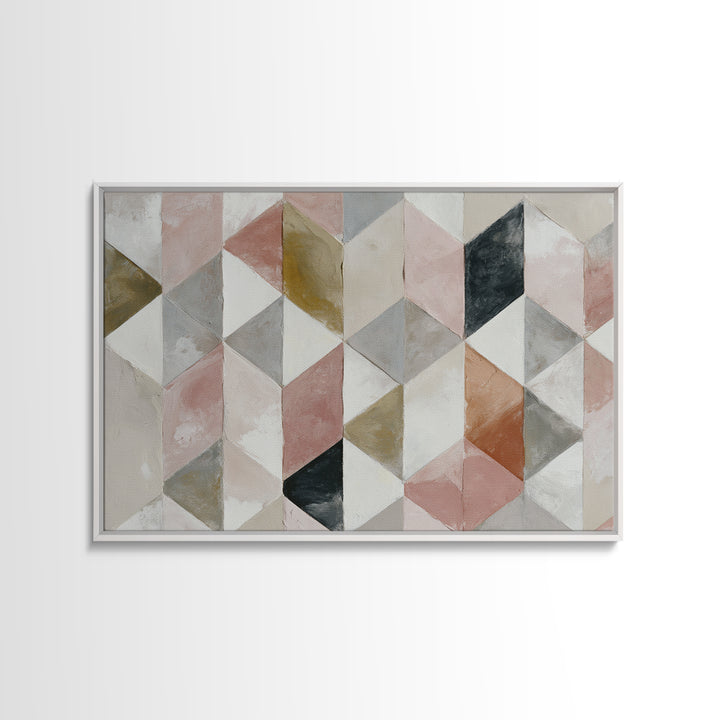 Warm Geometric Tile Pattern Canvas Print, Patio Art, Bar Art, Patio Decor, Fine Art, Outdoor, Outdoor Art, Gallery Decor, PAT-3x2-52